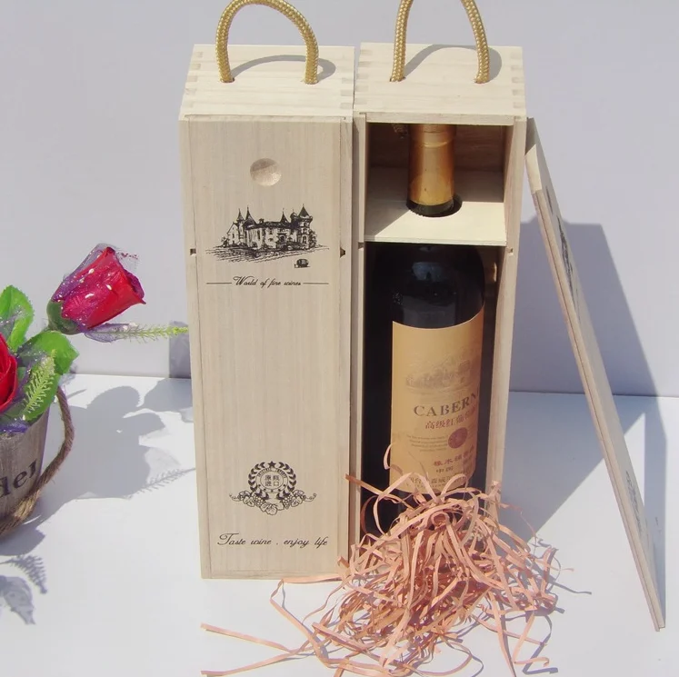 unfinished wooden wine box