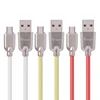 Veaqee Nuevo Estilo PU Luminoso USB cable de dato para telefono movil Metal conector micro cable de dato