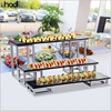 Catering buffet equipment glass elevation cake snack dessert stand display , high tea 3 tier buffet stand