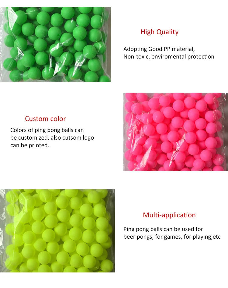 Cheap Custom Color Black Green Pink Blue Pingpong Ping Pong Balls