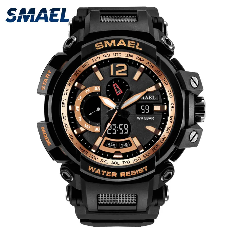 

2018 New G Style Military Army Mens Fashion Watches Dual Time Quartz Digital Led Alarm Clock 50m Water proof Sports Smael Watch
