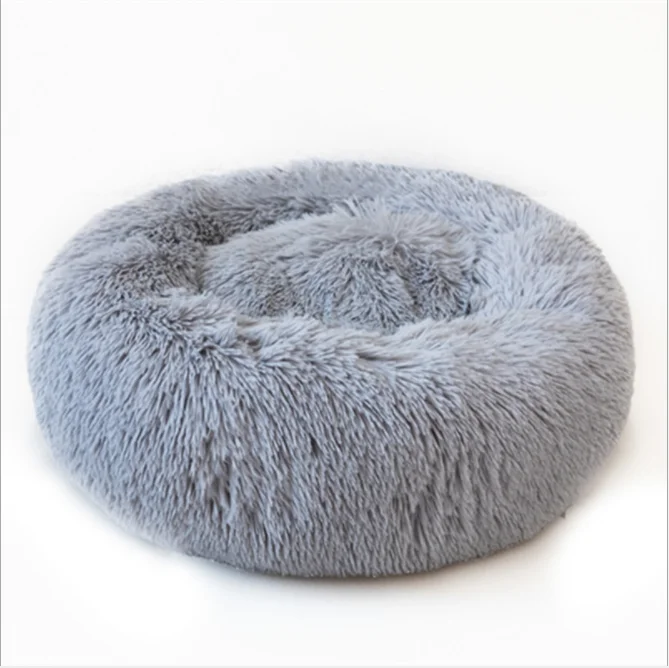 

Long Plush Dog Beds, Super Soft Pet Dog Beds Nest House Rond Chien Coussin Chat Donut Lit, Customized color