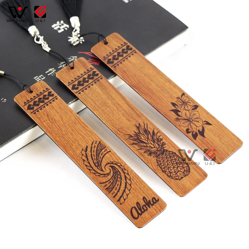 Custom Laser Engraving Bookmark Natural Wood Decoration Wood Bookmarks