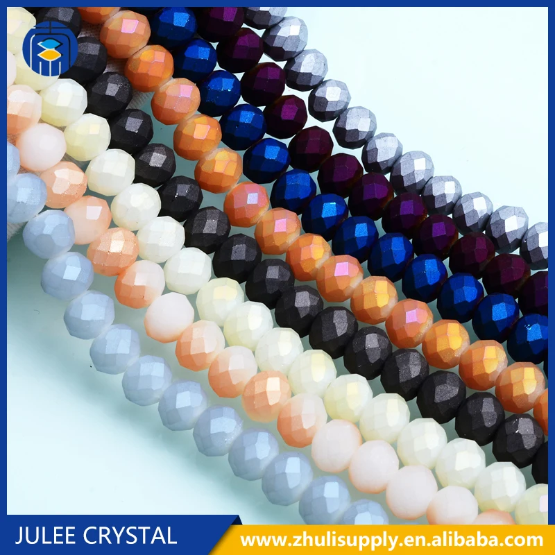 
Pujiang glass beads manufacturer 8mm faceted rondelle crystal beads 