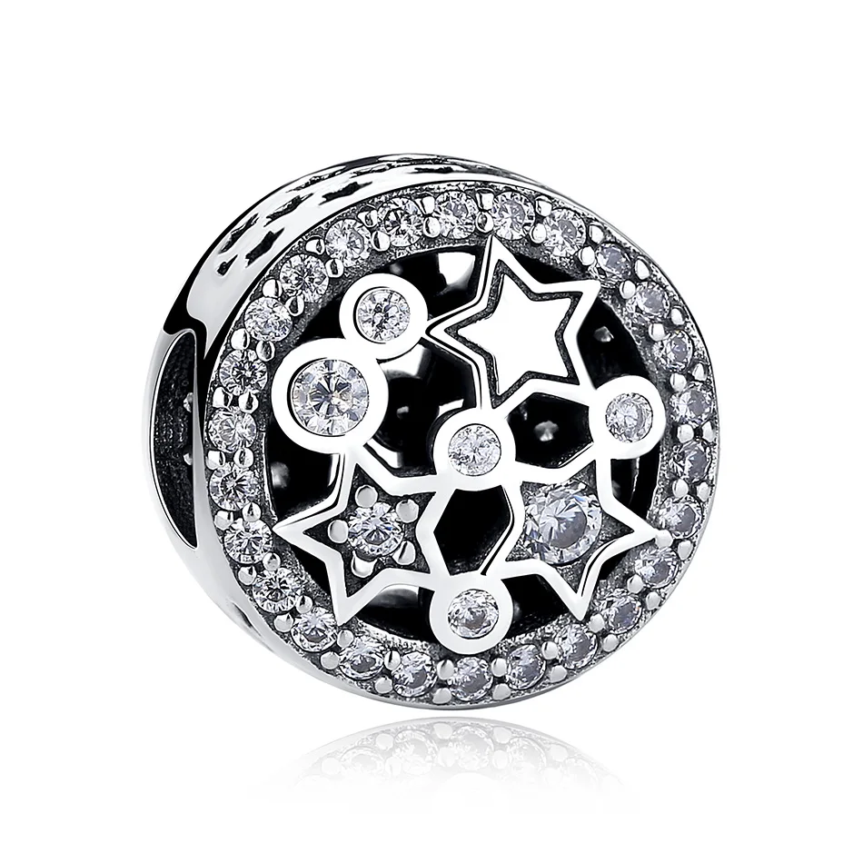 

China Custom Jewelry Supplier Unique 925 Sterling Silver Charms CZ Star Charm Bead l for Original Women Bracelet Making