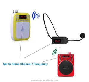 Portable FM Wireless Headset Microphone Loudspeakers