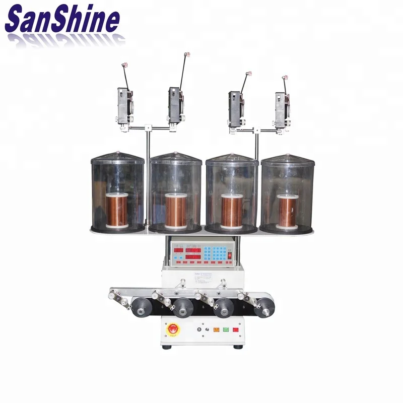 
Obverse four spindles ignition winding automatic coil winding machine 