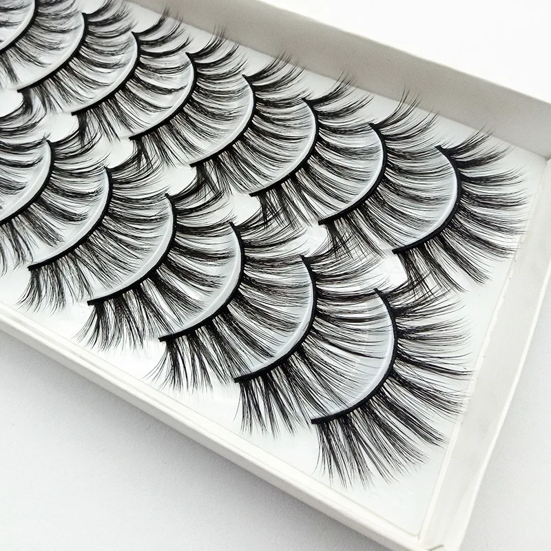 China Hot Sale 10 Pairs Silk Eye Lash Faux Mink False Lashes Synthetic Fake Eyelashes