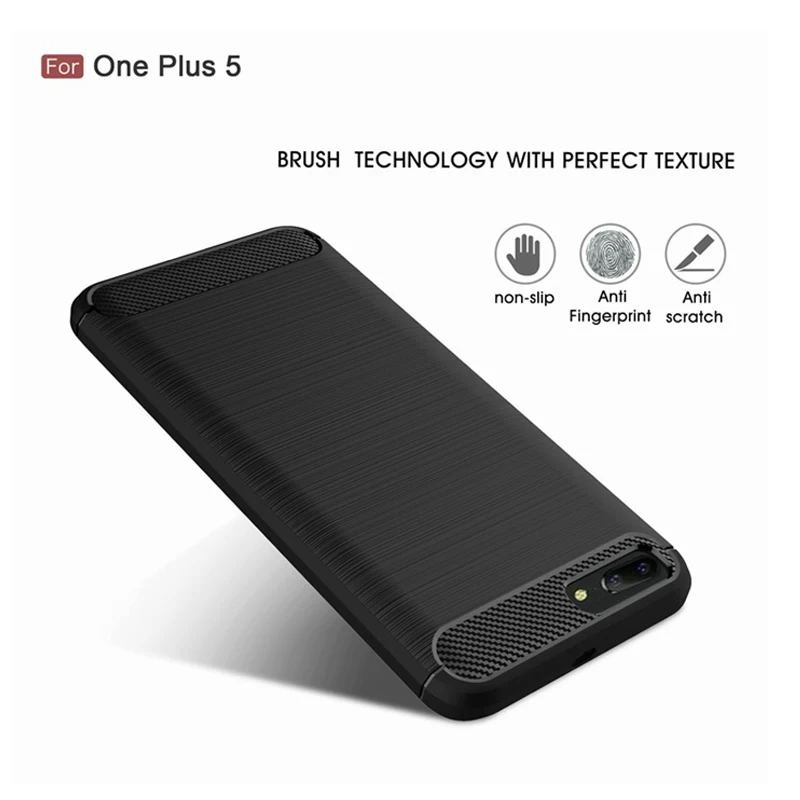 2017 New Arrival Carbon Fiber Tpu case for OnePlus 5 soft cover