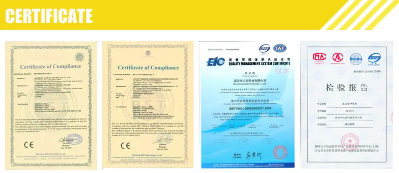 electric fence certificate