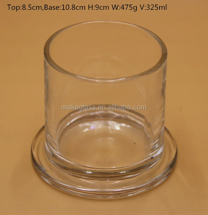 Customized Replacement Bell Glass Candle Holder Containers With Cake