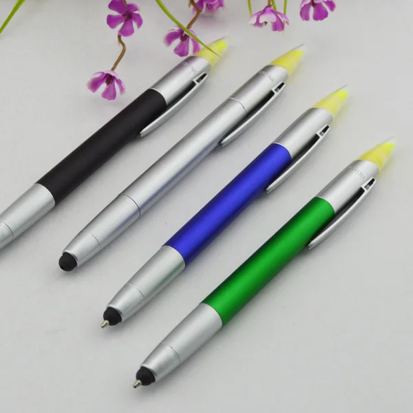 Multifunction pens, Fancy Plastic Stylus Touch Pen with Highlighter