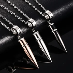 2019 Hot Stainless Steel Bullet Pendant Jewelry Necklace Fashion Men Popular Classic Necklace