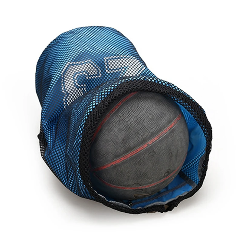 Large Capacity Mesh Drawstring Bag Basketball Soccer Sport Training