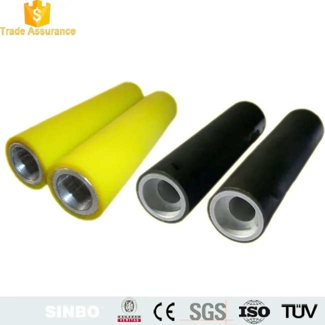 
Wear-resisting PU lamination polyurethane rice mill rubber coated plastic roller with steel shaft for conveyor system 