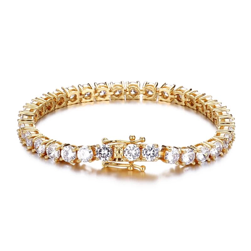 

2019 MJ Jewelry 3mm/4mm/5mm Width Hip Hop Cubic Zirconia Bling Bling Tennis Bracelet, Silver;gold