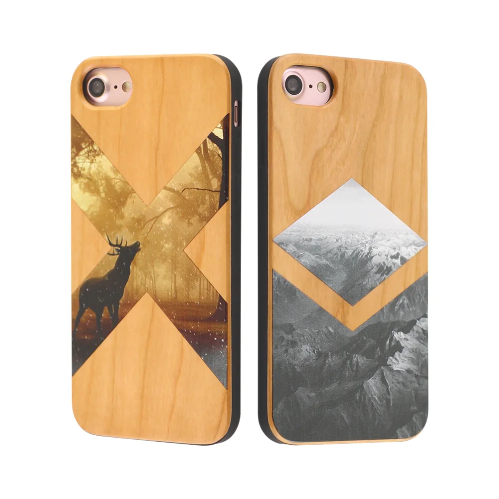 

2019 New Arrival Printing Mobile Cover Accessory Wood Cell Phone Case for iPhone 8