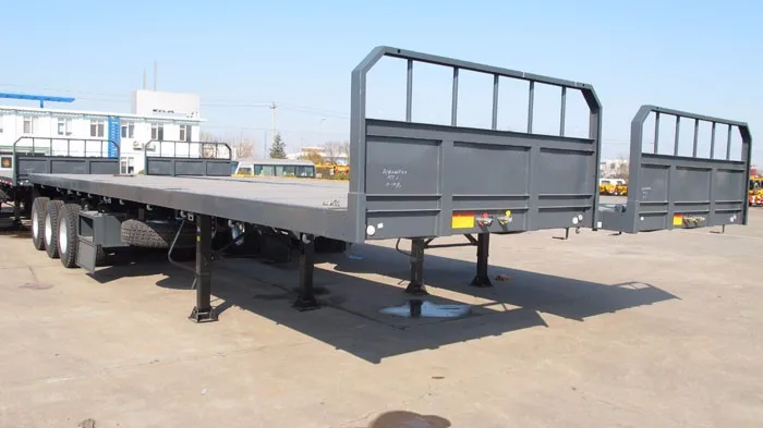 3 axle flatbed 20ft 40ft 45ft 53ft 30 ton low flatbed container semi truck trailer with container lock