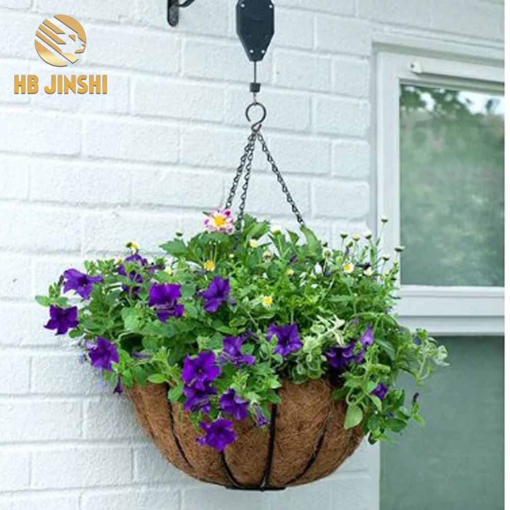 Hanging Basket Chains,20 Inch/ 50cm Black Hanging Chains Flowerpot Iron
