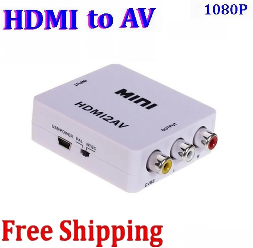 

MINI HDMI TO AV COMPOSITE RCA CVBS VIDEO AUDIO CONVERTER BOX 1080P HDMI2AV ADAPTOR