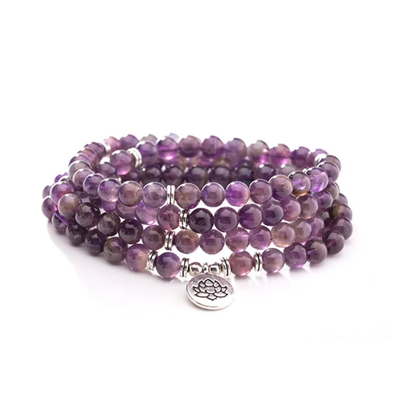 

Gemstone jewelry Healing Necklace/Bracelet Natural Amethyst Wrap Bracelet, Picture