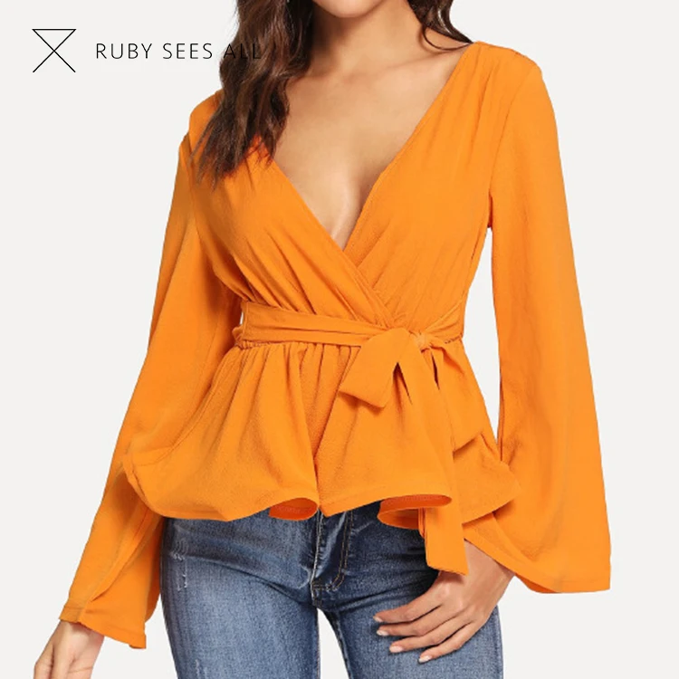 camisa naranja mujer