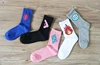 OEM 100% cotton blue with sharks women socks from Chinese foundry factory
