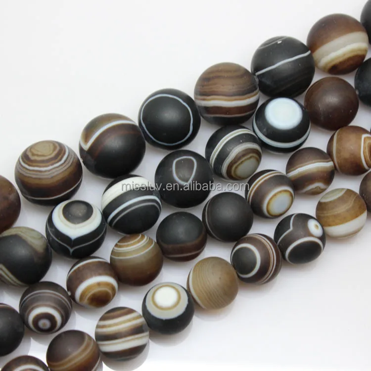 

natural gemstone beads eye matt line natural stone beads coffee line matt agate stone beads for fashion jewelry, Picture