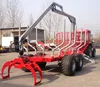 shandong sawmill-world atv logging equipment log trailer with telescopic crane