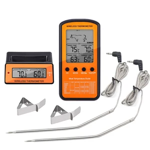 Image of Clever Design Digital Wireless BBQ Meat Thermometer with Stainless Steel Probe