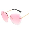 Rimless Sunglasses 2019 Women Oversized Vintage Sun Glasses Travel Fashion China Female Brand Eyewear