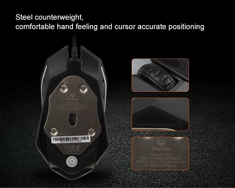MeeTion M371 Wholesale Computer Accessories Ergonomic optical Wired USB Gaming Mouse for gamer