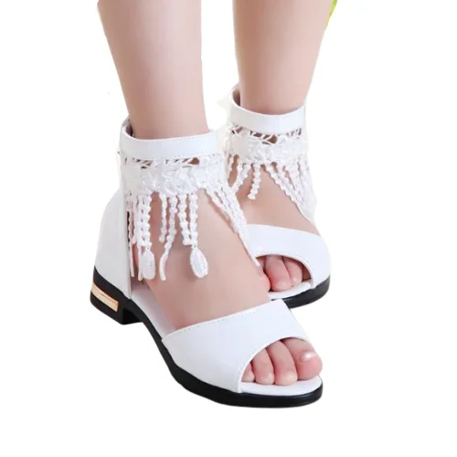 

Children Girls Sandals Fringe Purse Zip Dance shoes Princess Sandals For Girl Summer Kids Dancing Shoes