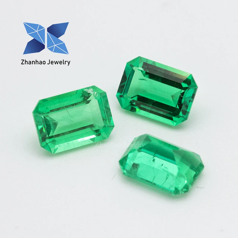 Lab Created Rough Emerald Green Gemstone With Natural Inclusion For