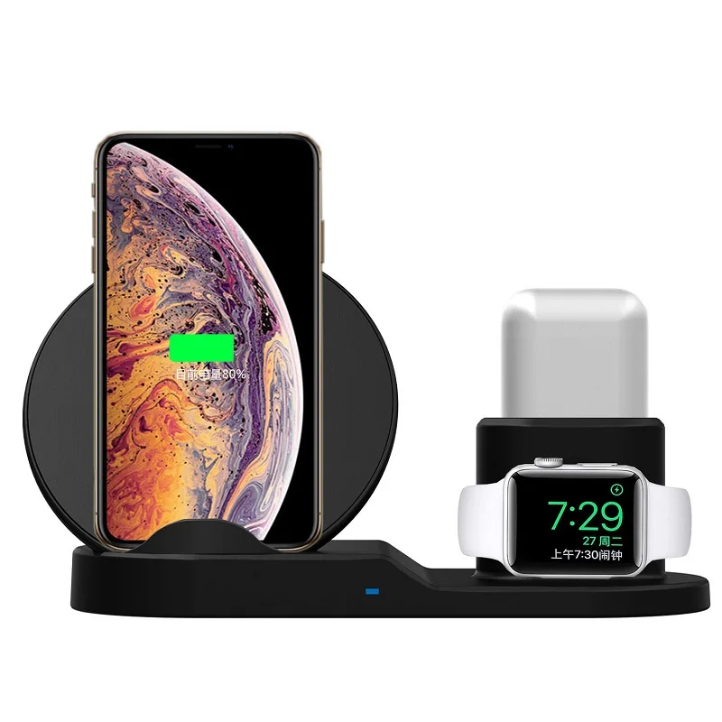 

New design and high quality mobile phone fast 3 in 1 wireless charger stand