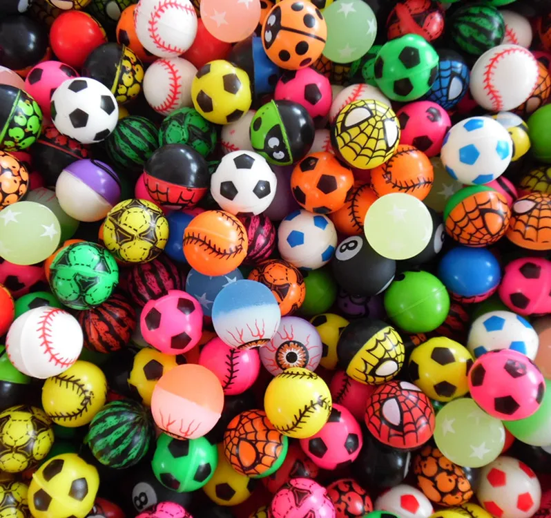 various design 45mm small toy rubber mix color bouncy balls