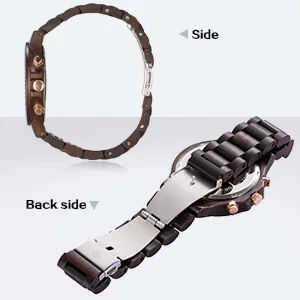 
Best seller Manual Personalise Natural ebony Quartz watch Customizable logo Chronograph wooden watch China 