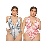 

2020 V Neck Swimwear Plus Size Women Swimsuit