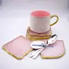 amazon top seller 2018 bar accessories rose quartz bulk coasters, tea cup platter with plated rim