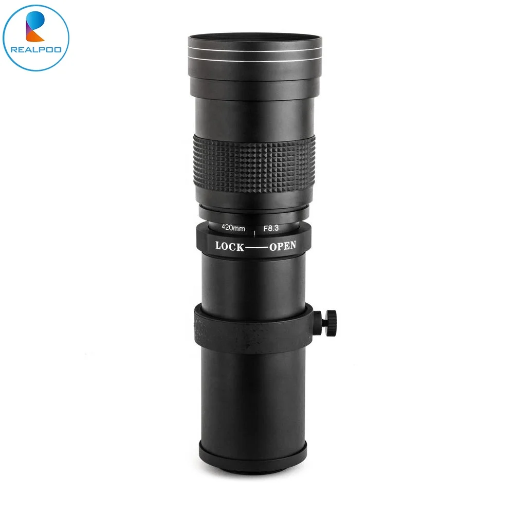 

High quality 420-800mm f/8.3-16 reflex zoom dslr camera lens for all dslr camera, Black