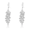Fashion jewelry Sterling Silver Grape Shape Bead Drop Earrings, Silver Grape cluster Earrings