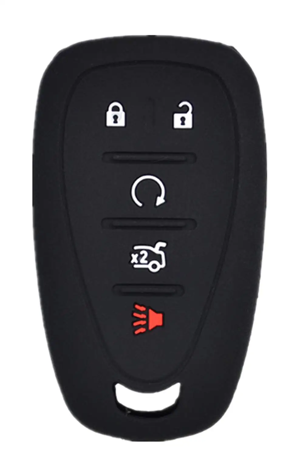 Keyless Entry Remote Key Fob Skin Cover Protective Silicone Rubber key Jacket Protector for GM Chevrolet Chevy Camaro Cruze Buick 4 Buttons Key Holder 1 Black + 1 Red