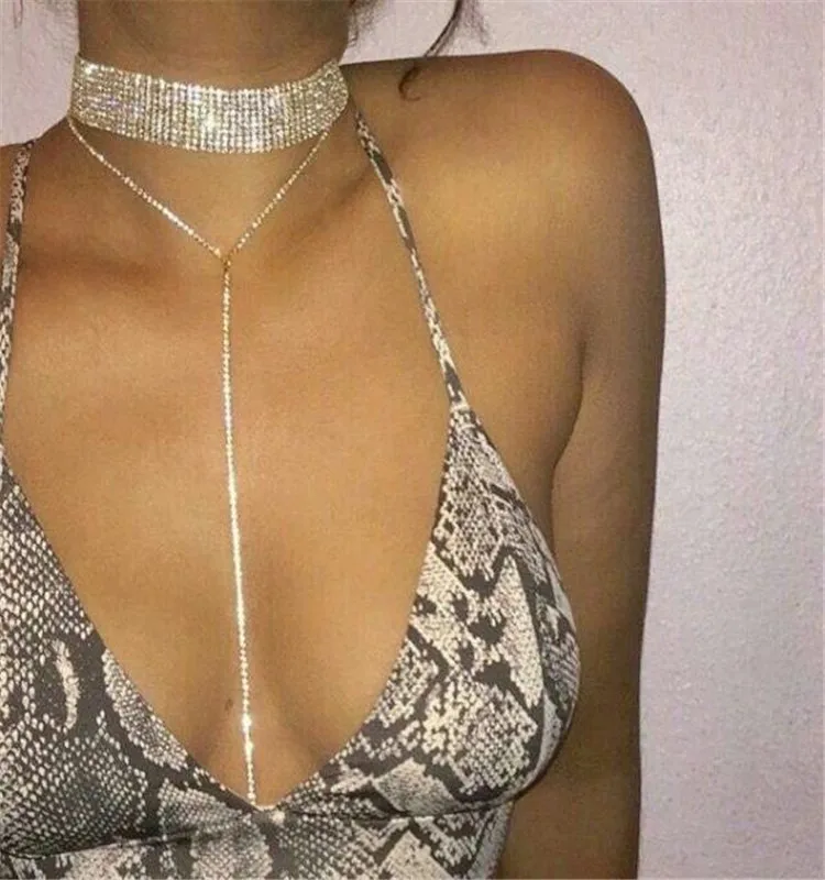 

ZH02916B High quality gold silver chain necklace wide gold chain choker women necklace