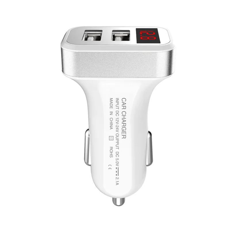 2 In 1 Car Charger,5v 3.1a Dual Usb Car Charger With Lcd Screen Display Vs Dc 1224v Input Buy