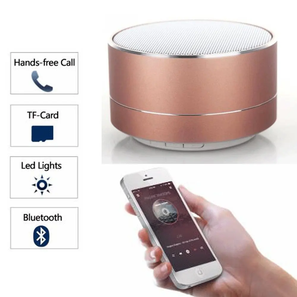 CCLOON Wireless Bluetooth Speaker Metal Mini Portable Subwoof Sound With AUX MP3 Music Play Loudspeaker, Outdoor Portable Speakers,Handsfree Calling,Bluetooth 3.0, FM Radio and TF Card Slot
