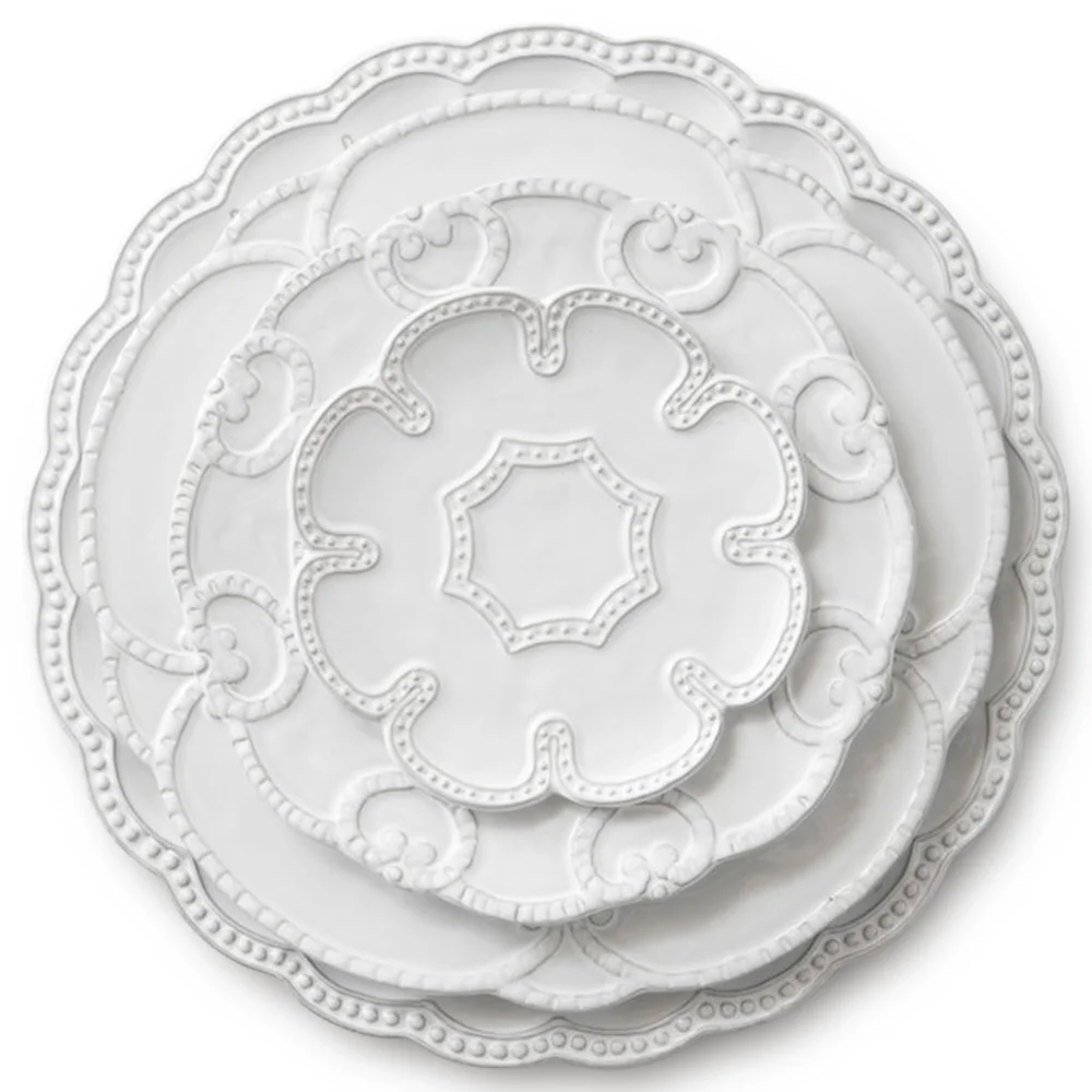 

China Porcelain Plates Sets Dinnerware Ceramics Bread Salad Serving Dinner fine porcelain dinner set, White color