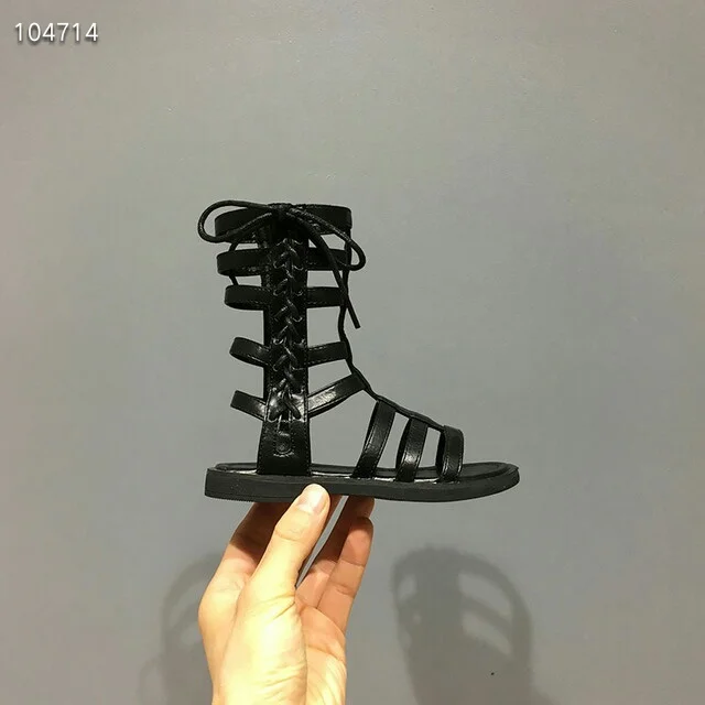 

2019 summer new girls Roman sandals European and American style children soft bottom non-slip fashion straps beach shoes