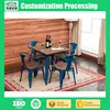 Mediterranean Industrial Design Old Elm Square Milk Tea Shop Bar Table and Chairs
