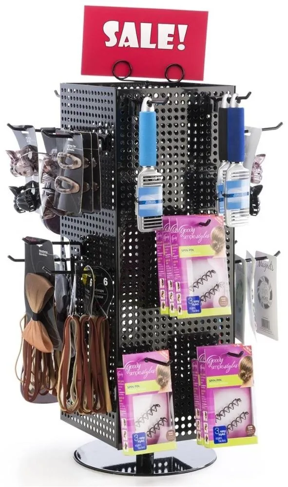 4 Sided Spinner Display Rack Shop Wholesale Pegboard Hooks Hair Band