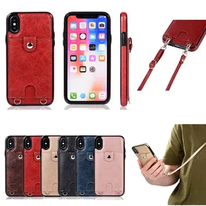 Crossbody PU Leather Wallet Phone Case iPhone XR